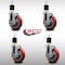Service Caster 5'' SS Red Poly Swivel 1-7/8'' Expanding Stem Caster Set with Brake, 4PK SCC-SSEX20S514-PPUB-RED-TLB-178-4 - alternate 4